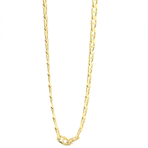 gouden ketting valkenoog 50cm Fjory 3mm met zilveren kern - 601196 gouden ketting valkenoog 50cm Fjory 3mm met zilveren kern - 601196