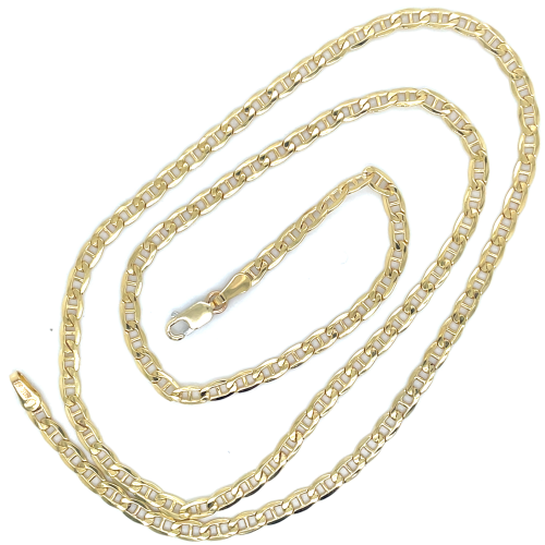 gouden ketting valkenoog 50cm Fjory 3mm met zilveren kern - 601196 gouden ketting valkenoog 50cm Fjory 3mm met zilveren kern - 601196