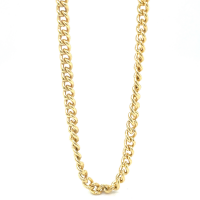 Ketting goud met extra bol gourmet schakel 50cm massief met zilveren kern 3,8mm breed - 601198 Ketting goud met extra bol gourmet schakel 50cm massief met zilveren kern 3,8mm breed - 601198