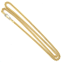 Ketting goud met extra bol gourmet schakel 50cm massief met zilveren kern 3,8mm breed - 601198 Ketting goud met extra bol gourmet schakel 50cm massief met zilveren kern 3,8mm breed - 601198