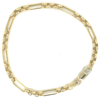 Fantasie schakel geel 4mm breed met 5 tussen ogen 18cm Fjory - 601201 Fantasie schakel geel 4mm breed met 5 tussen ogen 18cm Fjory - 601201