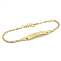 Fjory kinderplaatarmband goud met zilveren kern 11-13cm - 601204 Fjory kinderplaatarmband goud met zilveren kern 11-13cm - 601204