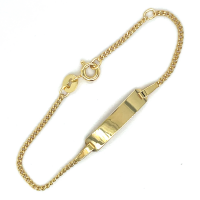 Fjory kinderplaatarmband goud met zilveren kern 11-13cm - 601204 Fjory kinderplaatarmband goud met zilveren kern 11-13cm - 601204