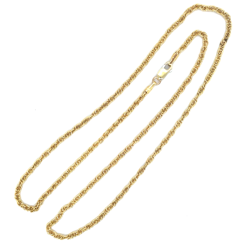 ketting goud Fjory Singapore/koord combischakel 2mm 45cm met zilveren keren - 601208 ketting goud Fjory Singapore/koord combischakel 2mm 45cm met zilveren keren - 601208