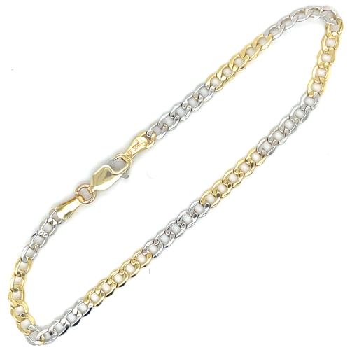 armband goud Fjory 3mm bicolor Gourmet schakel 18cm - 601213