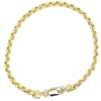 Fjory gouden Jasseron 4mm 18cm met een hart van zilver - 601217 Fjory gouden Jasseron 4mm 18cm met een hart van zilver - 601217