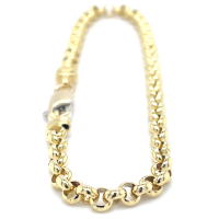 Fjory gouden Jasseron 4mm 18cm met een hart van zilver - 601217 Fjory gouden Jasseron 4mm 18cm met een hart van zilver - 601217