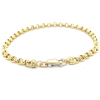 Fjory gouden Jasseron 4mm 18cm met een hart van zilver - 601217 Fjory gouden Jasseron 4mm 18cm met een hart van zilver - 601217