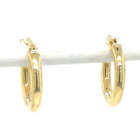 gouden oorringen Rond massief met zilvern kern Fjory10mm - 601219