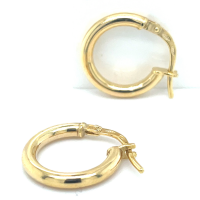 gouden oorringen Rond massief met zilvern kern Fjory10mm - 601219
