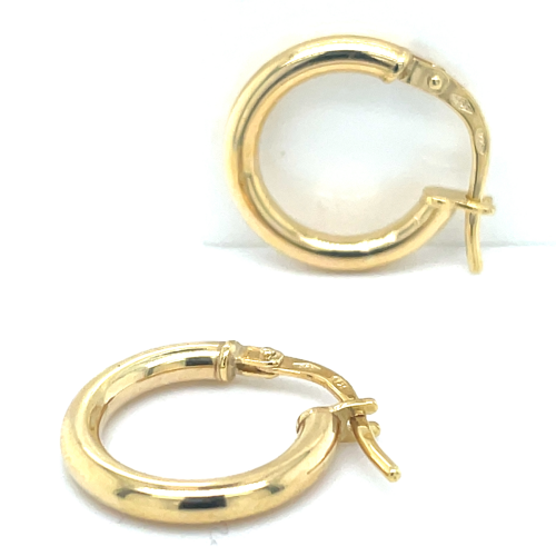gouden oorringen Rond massief met zilvern kern Fjory10mm - 601219 gouden oorringen Rond massief met zilvern kern Fjory10mm - 601219