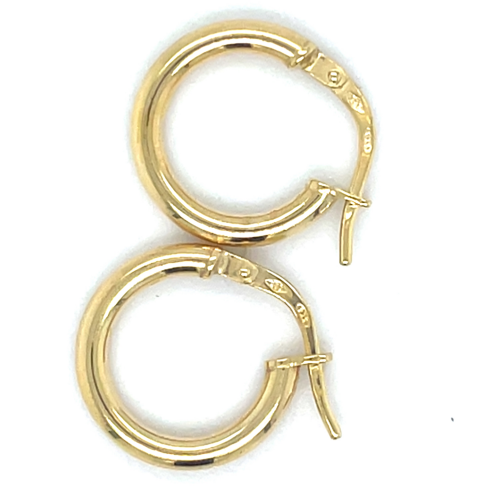 gouden oorringen Rond massief met zilvern kern Fjory10mm - 601219 gouden oorringen Rond massief met zilvern kern Fjory10mm - 601219