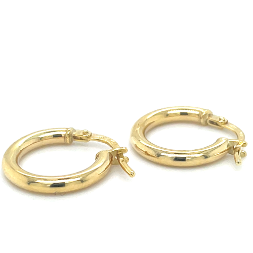 gouden oorringen Rond massief met zilvern kern Fjory10mm - 601219 gouden oorringen Rond massief met zilvern kern Fjory10mm - 601219