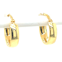 oorringen goud massief Ovaal met zilvren kern Fjory 10mm - 601220