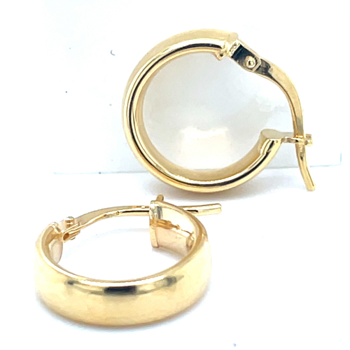 oorringen goud massief Ovaal met zilvren kern Fjory 10mm - 601220 oorringen goud massief Ovaal met zilvren kern Fjory 10mm - 601220