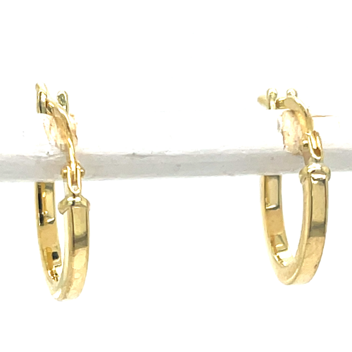 gouden oorringen vierkante buis met zilveren kern Fjory oorring 10mm - 601222 gouden oorringen vierkante buis met zilveren kern Fjory oorring 10mm - 601222