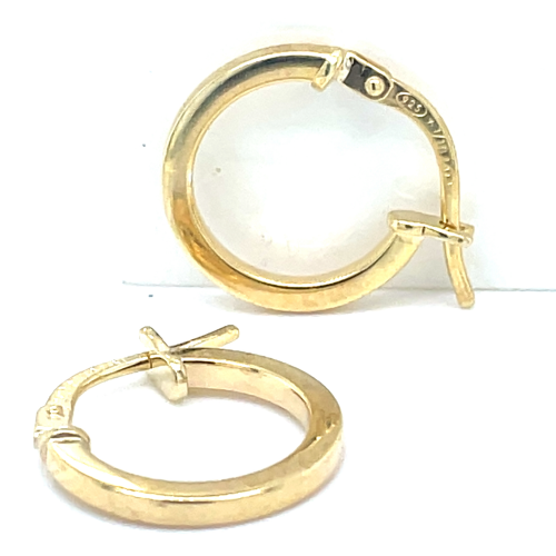 gouden oorringen vierkante buis met zilveren kern Fjory oorring 10mm - 601222 gouden oorringen vierkante buis met zilveren kern Fjory oorring 10mm - 601222