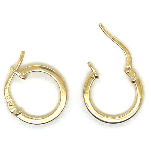 gouden oorringen vierkante buis met zilveren kern Fjory oorring 10mm - 601222 gouden oorringen vierkante buis met zilveren kern Fjory oorring 10mm - 601222