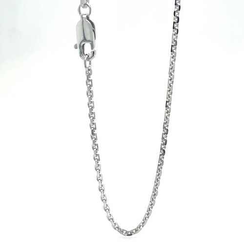 Anker ketting zilver gediamanteerd 45cm lang en 1,6 mm breed - 601229 Anker ketting zilver gediamanteerd 45cm lang en 1,6 mm breed - 601229