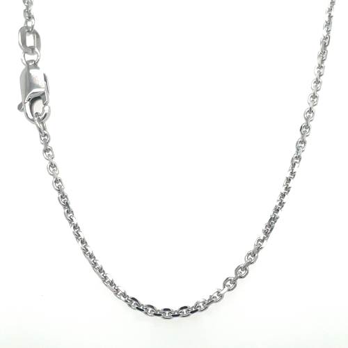 Anker ketting zilver gediamanteerd 45cm lang en 1,6 mm breed - 601229 Anker ketting zilver gediamanteerd 45cm lang en 1,6 mm breed - 601229
