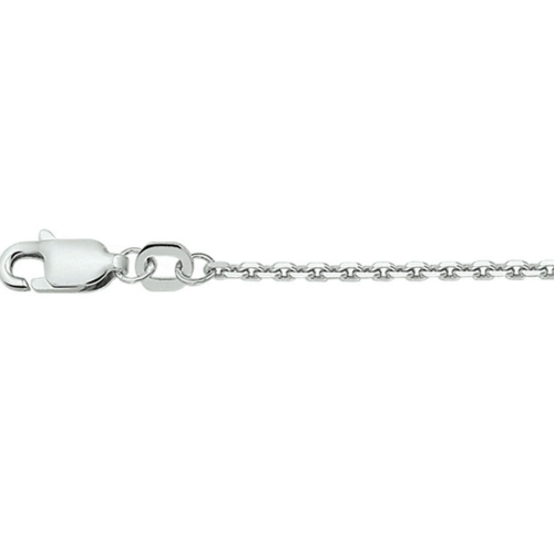 Anker ketting zilver gediamanteerd 45cm lang en 1,6 mm breed - 601229 Anker ketting zilver gediamanteerd 45cm lang en 1,6 mm breed - 601229
