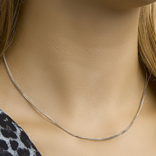 Gourmette ketting zilver 45cm 4-zijdes geslepen 1,7 mm - 601231