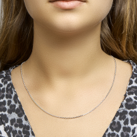 Anker ketting 50cm gediamanteerd 1,6 mm zilver - 601232 Anker ketting 50cm gediamanteerd 1,6 mm zilver - 601232