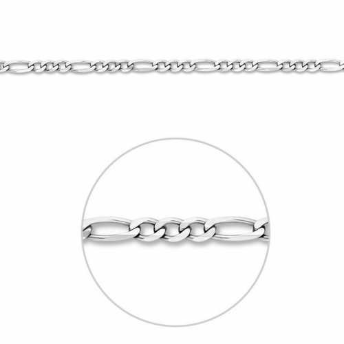 figaro ketting 50cm lang in zilver en 3,3 mm breed - 601234