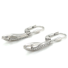 Oorhangers met haken in zilver en zirkonia steentjes - 601240