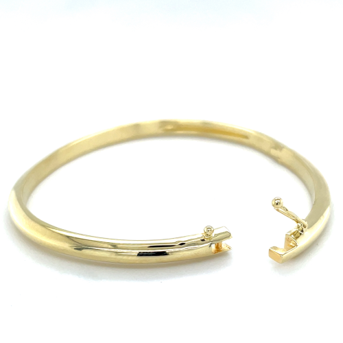 Bangel armband zilver, goudkleurig 4mm bol - 601242 Bangel armband zilver, goudkleurig 4mm bol - 601242