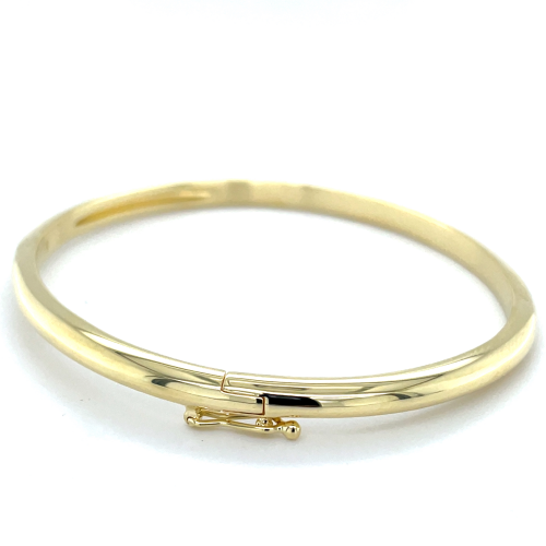 Bangel armband zilver, goudkleurig 4mm bol - 601242 Bangel armband zilver, goudkleurig 4mm bol - 601242