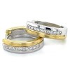 Fijne oorringen in zilver met geel goud en zirkonia steentjes - 601243 Fijne oorringen in zilver met geel goud en zirkonia steentjes - 601243