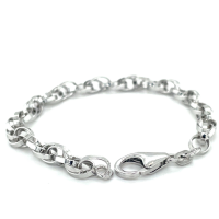 fantasie schakelarmband  18cm zilver - 601246 fantasie schakelarmband  18cm zilver - 601246