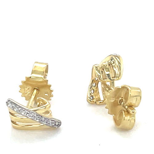 gouden oorknoppen met zirkonia steentjes - 601247