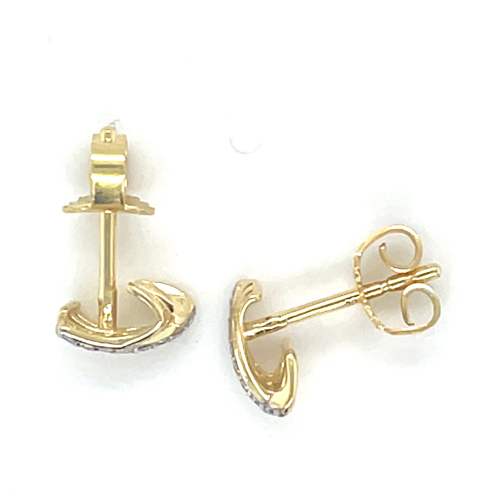 gouden oorknoppen met zirkonia steentjes - 601247