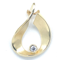 Gouden hanger fantasie met zirkonia14 karaat - 601250 Gouden hanger fantasie met zirkonia14 karaat - 601250