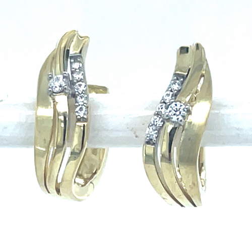 oorringen fantasie met zirkonia14 karaat - 601251