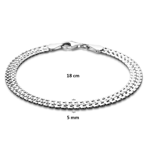 armband met fantasie schakel zilver 18 cm 5mm - 601267