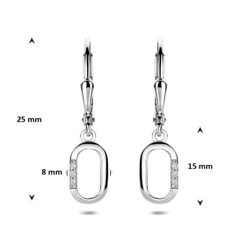 oorhangers zirkonia brisur haak 25 mm - 601269
