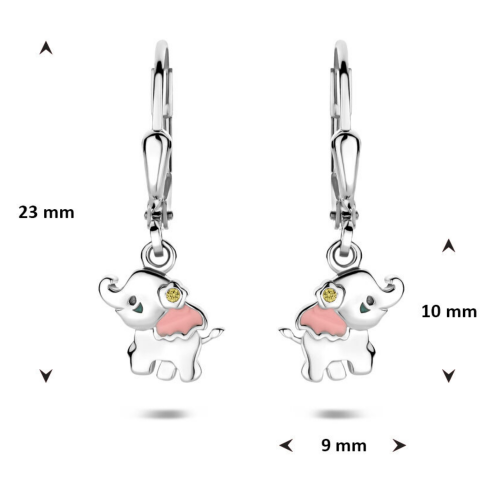 oorhangers olifant zirkonia brisur haak 23 mm - 601270