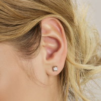 gouden oorknoppen met lab grown diamant 1.0ct (2x 0.50ct) h si 5,5 mm - 601271