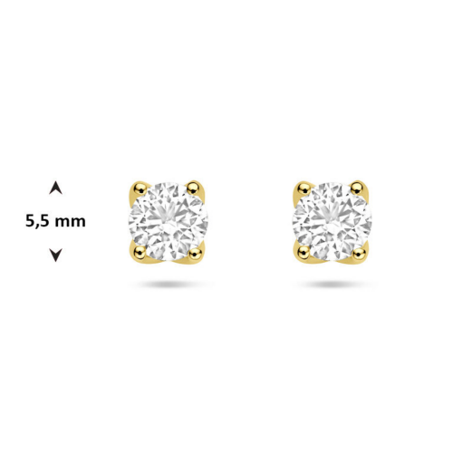 gouden oorknoppen met lab grown diamant 1.0ct (2x 0.50ct) h si 5,5 mm - 601271 gouden oorknoppen met lab grown diamant 1.0ct (2x 0.50ct) h si 5,5 mm - 601271