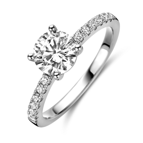 zilveren ring met veel zirkonia maat 54 - 601272