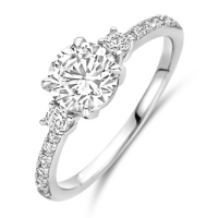 zilveren ring met veel zirkonia maat 52 - 601273