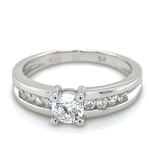 dames ring zilver met veel zirkonia maat 54 - 601276