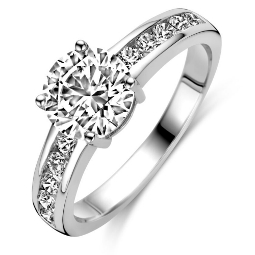 dames ring zilver met veel zirkonia maat 54 - 601278