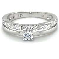 dames ring zilver met veel zirkonia maat 52 - 601279