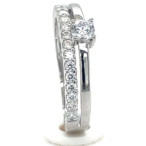 dames ring zilver met veel zirkonia maat 52 - 601279