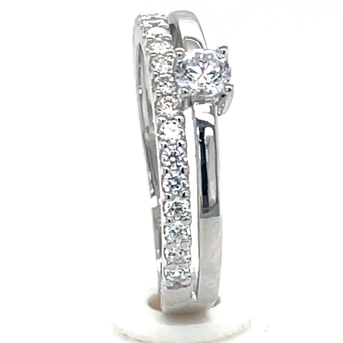 dames ring zilver met veel zirkonia maat 54 - 601280