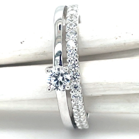 dames ring zilver met veel zirkonia maat 54 - 601280